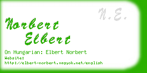 norbert elbert business card